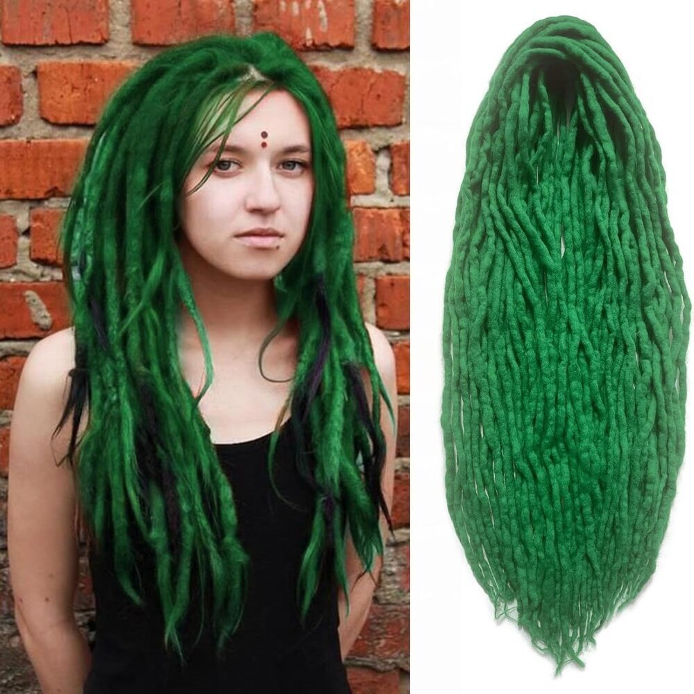 Wool Dreadlock Extensions 22 Inch Handmade Soft Locs Crochet Hair for Women